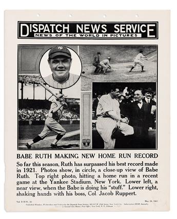 (SPORTS--BASEBALL.) Group of newspapers spanning the career of Babe Ruth.